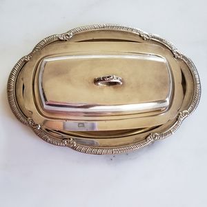 Silver plated butter tray and small tray